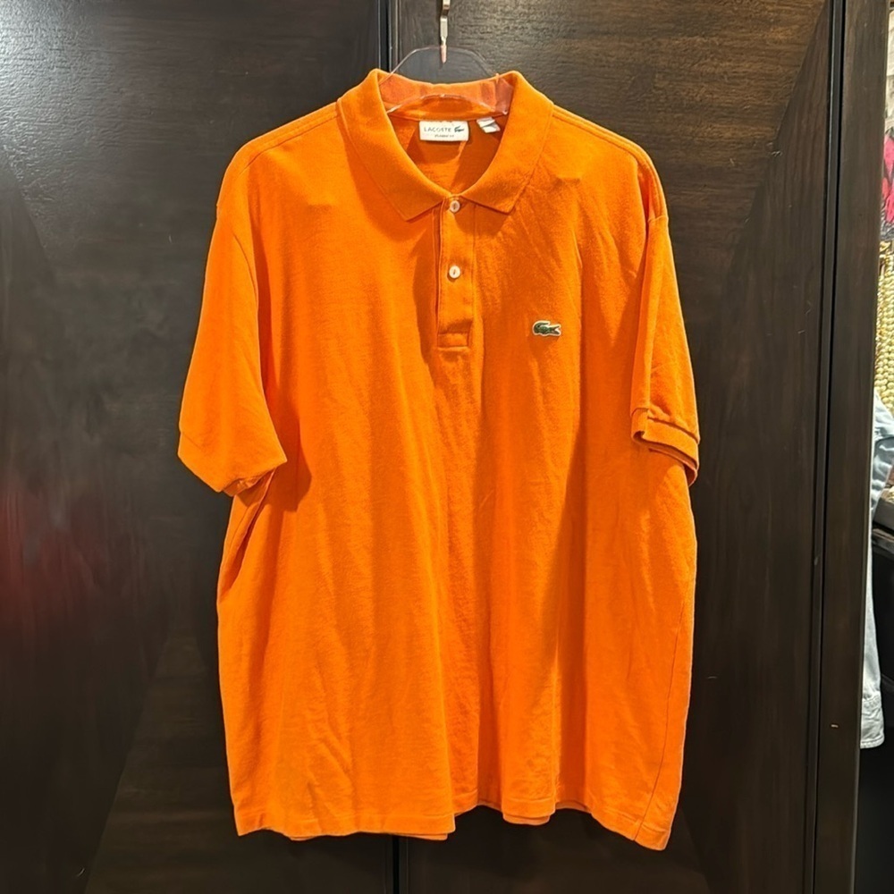 🐊 Lacoste Short Sleeve Men's Classic Pique Polo Shirt Orange Sunrise 4XL